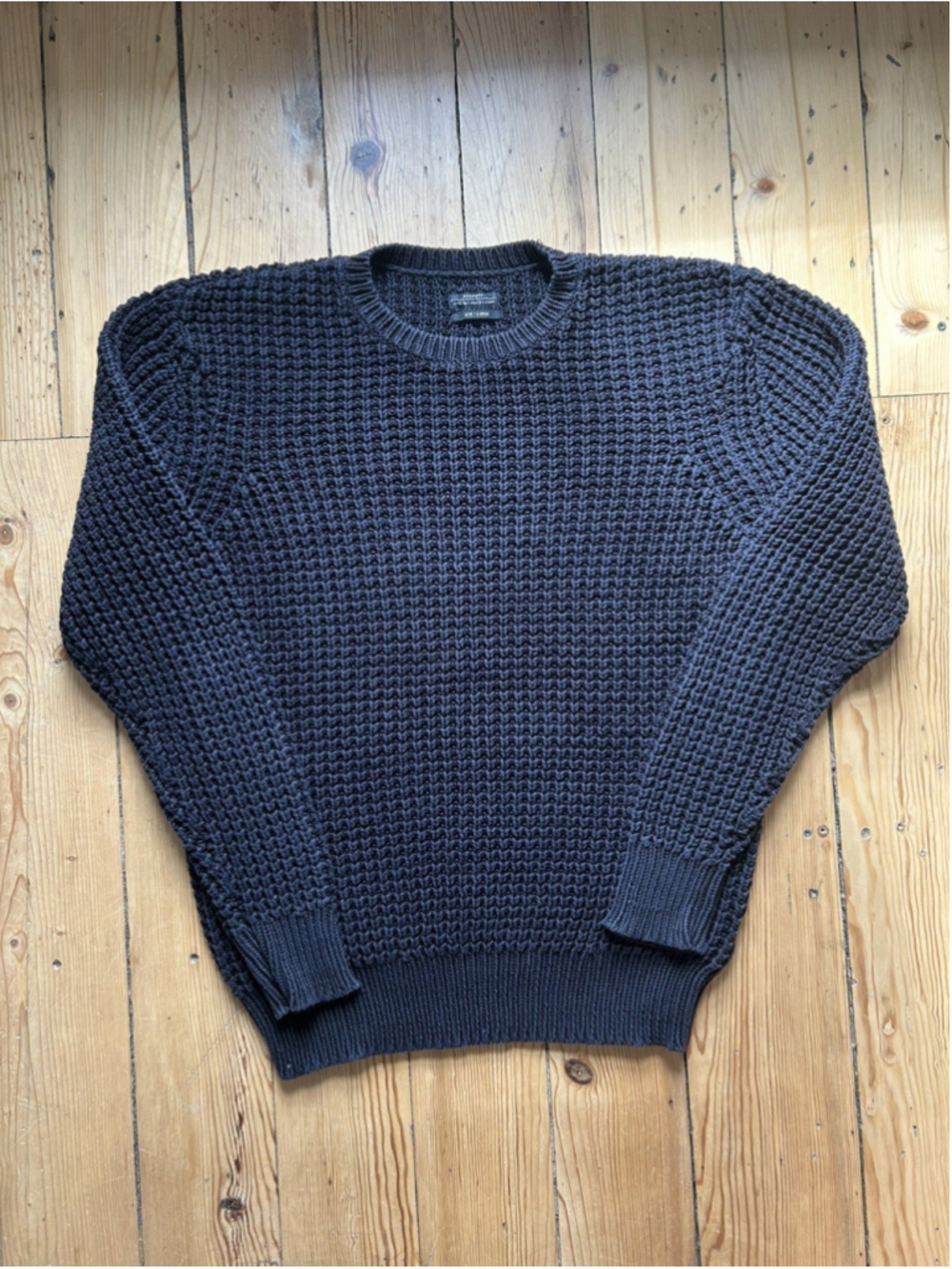All Saints Chunky Knit Sweater Gray Mens Large Cotton Vintage Streetwear